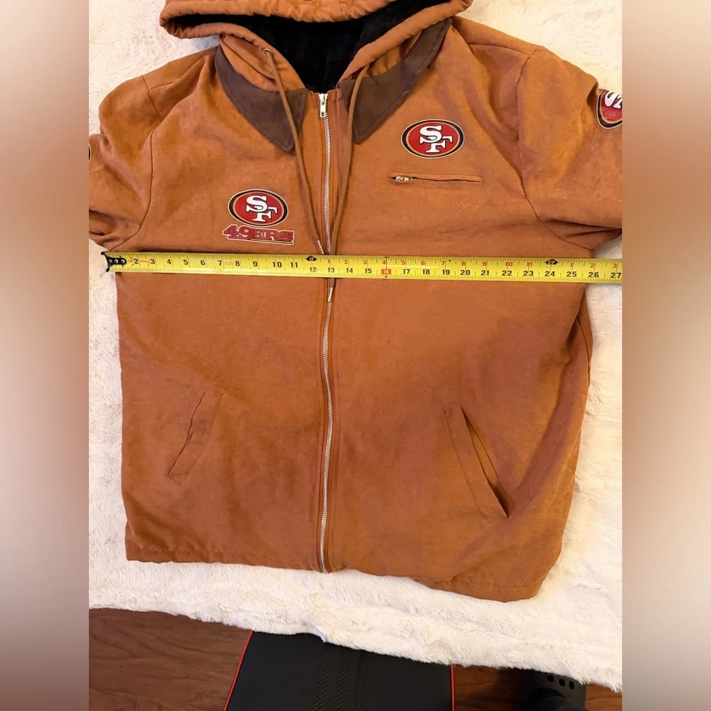 Vintage NFL San Francisco 49ers Zip Up Hoodie Football Jacket Men's 2XL - Picture 3 of 8